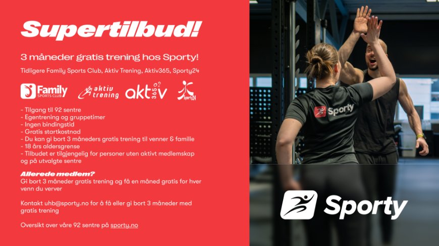Bilde: Oppdatert medlemsfordel hos Sporty